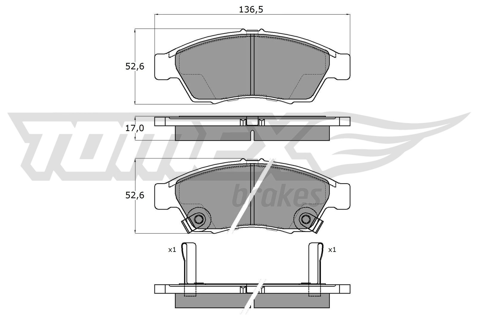 Sada brzdových platničiek kotúčovej brzdy TOMEX Brakes